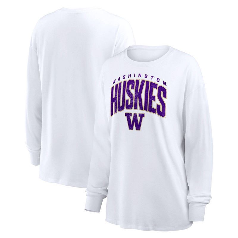 slide 3 of 3, NCAA Washington Huskies Women's White Long Sleeve T-Shirt - XL, 1 ct