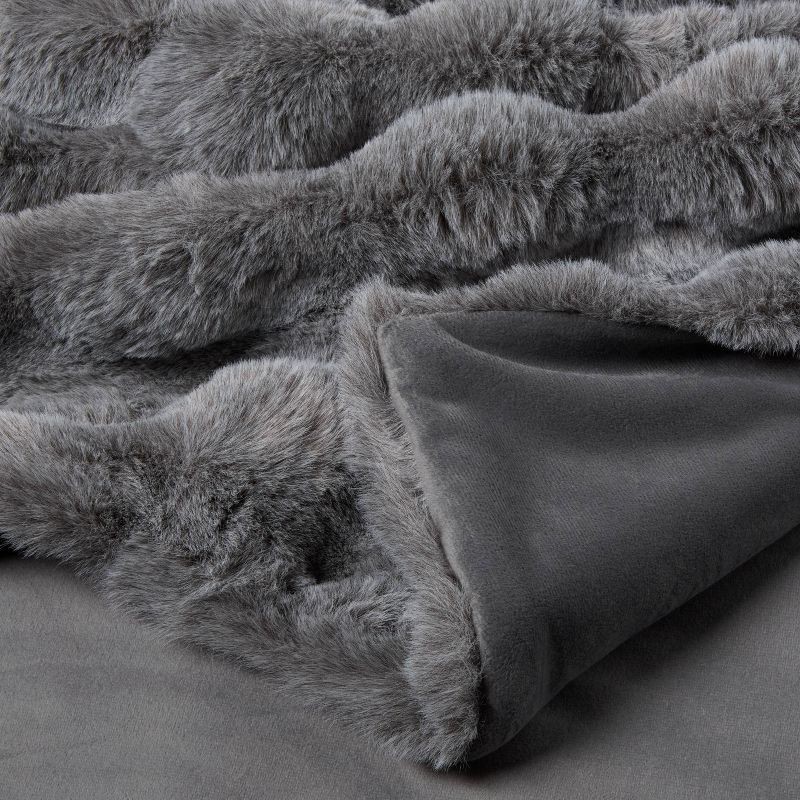 slide 3 of 3, Bubble Fur Throw Gray - Threshold™, 1 ct