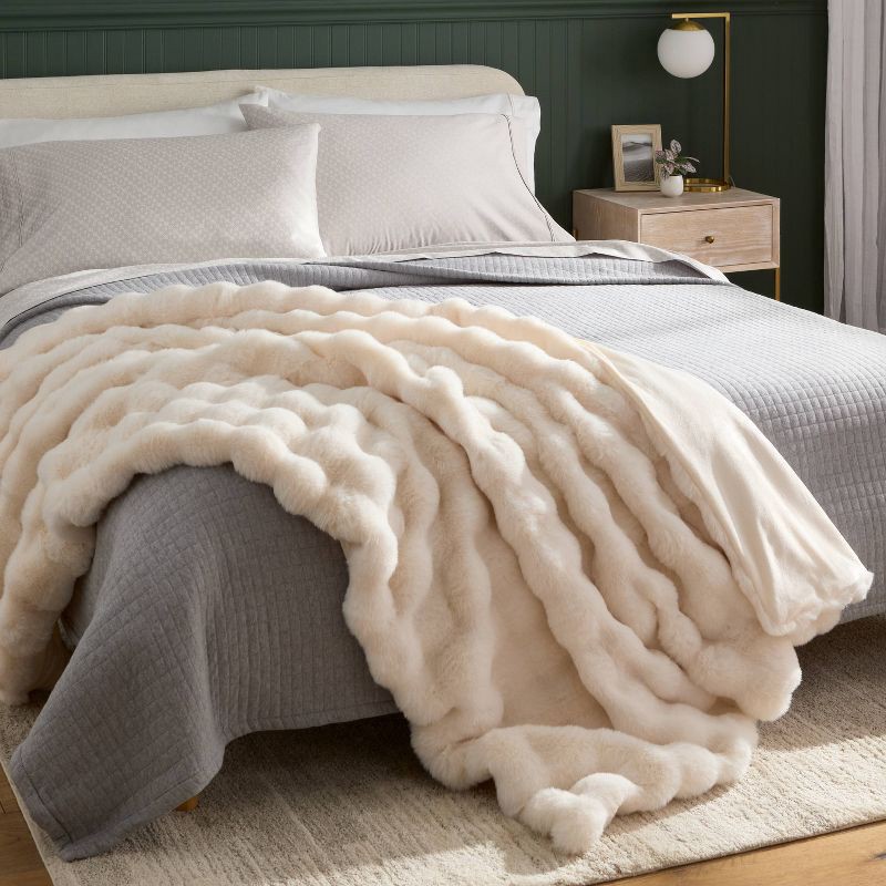 slide 2 of 3, Bubble Fur Throw Ivory - Threshold™, 1 ct
