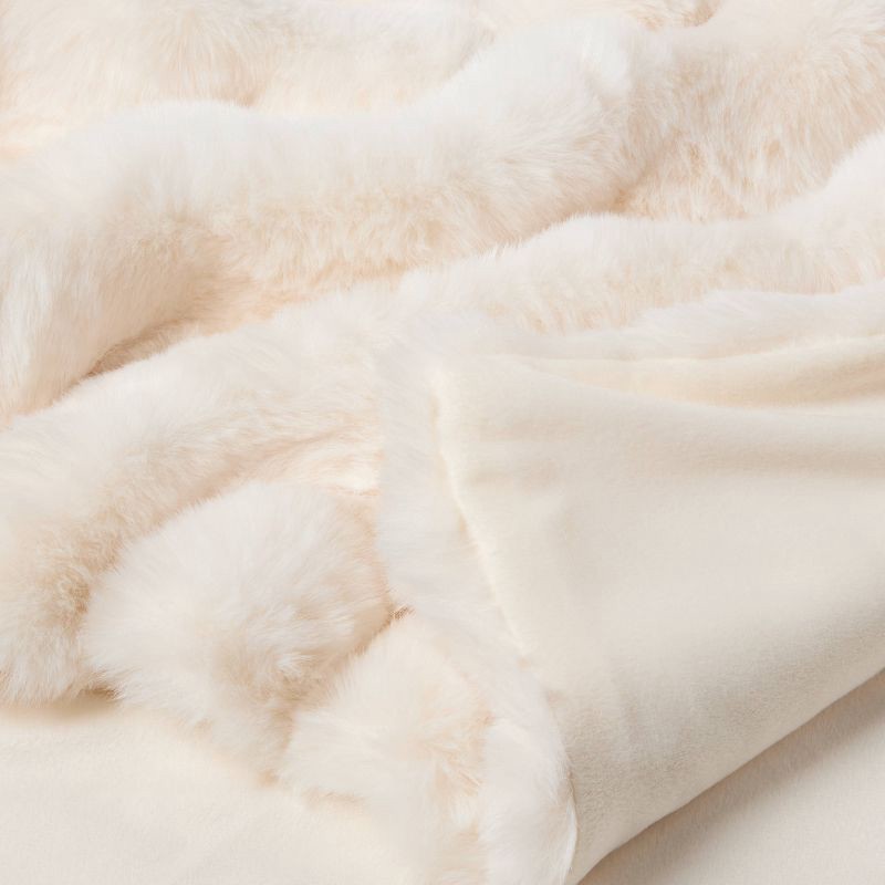slide 3 of 3, Bubble Fur Throw Ivory - Threshold™, 1 ct