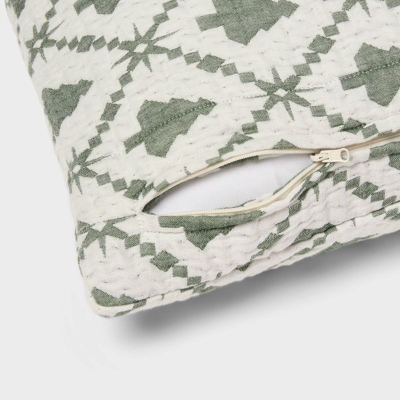 slide 5 of 5, Body Pillow Cover Reversible Matelasse Green Tree - Threshold™, 1 ct