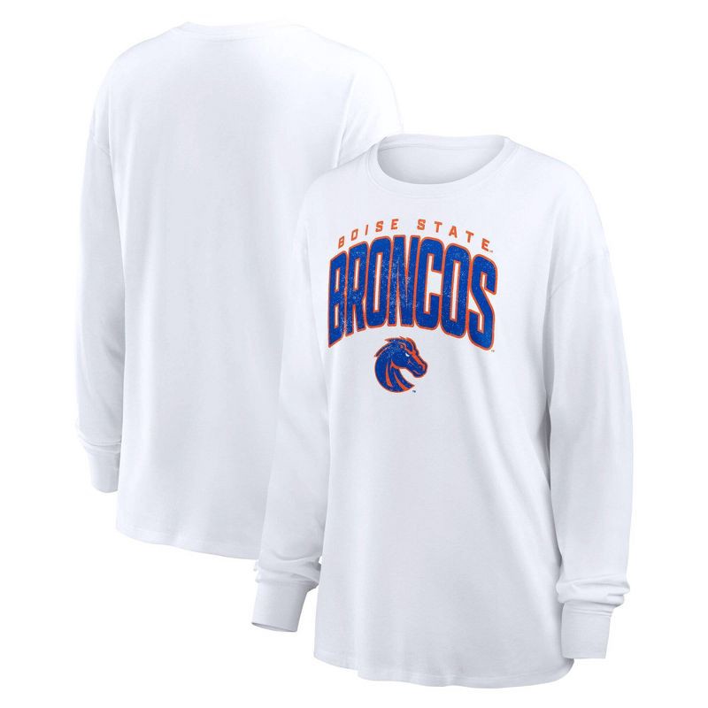 slide 3 of 3, NCAA Boise State Broncos Women's White Long Sleeve T-Shirt - XXL, 1 ct