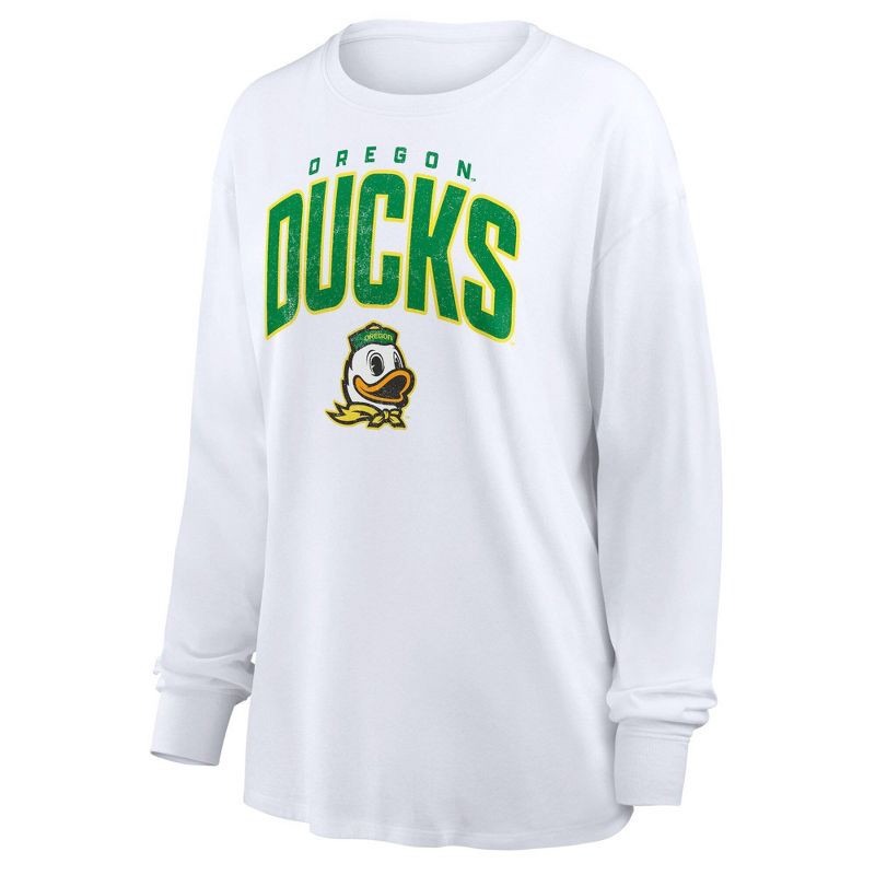 slide 1 of 3, NCAA Oregon Ducks Women's White Long Sleeve T-Shirt - XXL, 1 ct