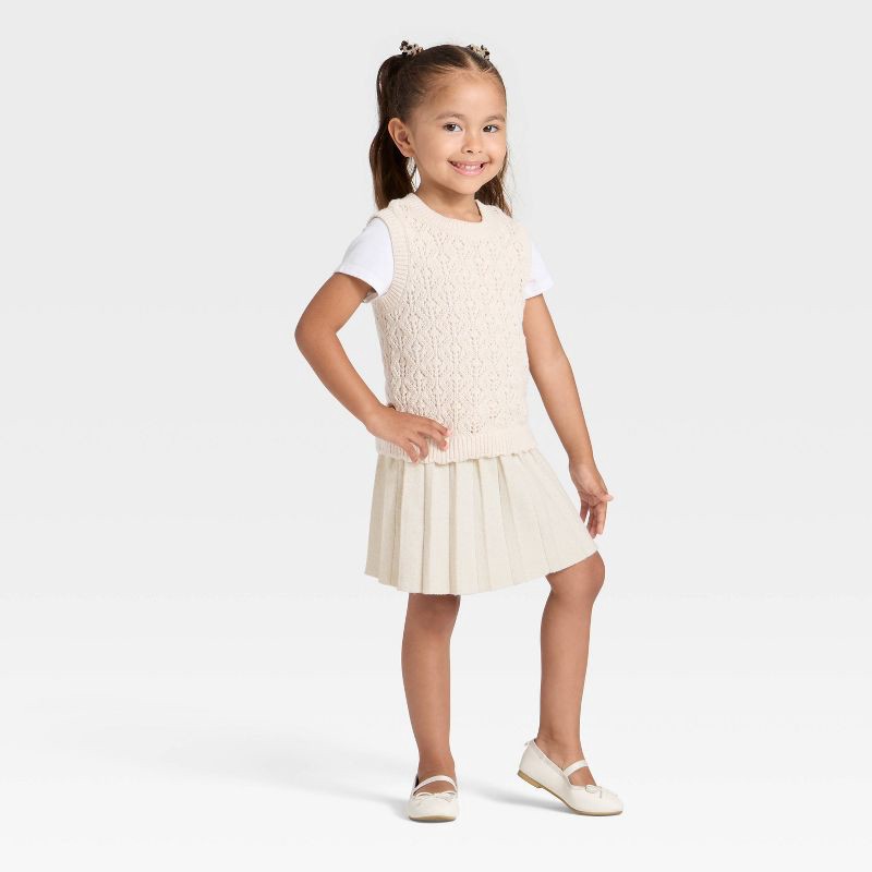 slide 3 of 3, Toddler Girls' Sweater Skirt - Cat & Jack™ Cream 5T, 1 ct