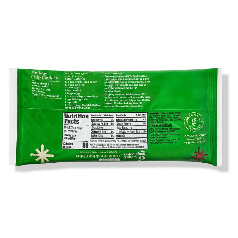slide 2 of 4, Holiday Baking Chips Naturally Flavored Red, Green & White Creme - 11oz - Good & Gather™, 11 oz
