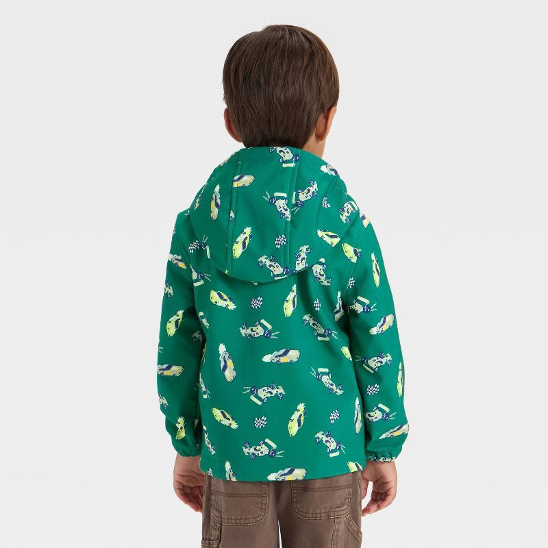 slide 2 of 6, Toddler Boys' Full Zip Racecar Softshell Jacket - Cat & Jack™ Green 12M, 1 ct