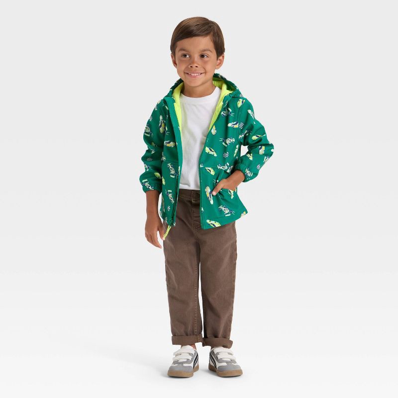 slide 3 of 6, Toddler Boys' Full Zip Racecar Softshell Jacket - Cat & Jack™ Green 12M, 1 ct