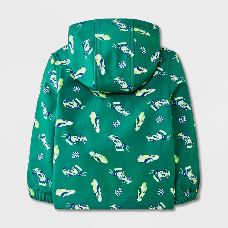 slide 5 of 6, Toddler Boys' Full Zip Racecar Softshell Jacket - Cat & Jack™ Green 12M, 1 ct