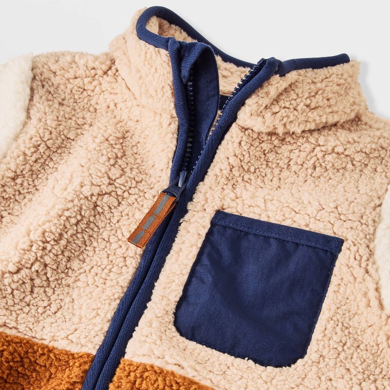 slide 4 of 4, Toddler Boys' Full Zip Fleece Jacket - Cat & Jack™ Brown 18M, 1 ct
