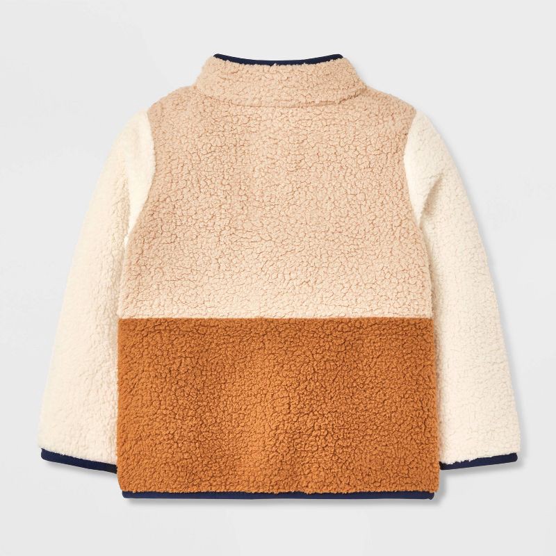 slide 3 of 4, Toddler Boys' Full Zip Fleece Jacket - Cat & Jack™ Brown 5T, 1 ct