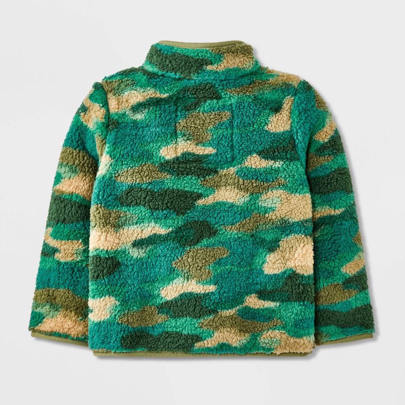 slide 2 of 7, Toddler Boys' Full Zip Fleece Jacket - Cat & Jack™ Green 3T, 1 ct
