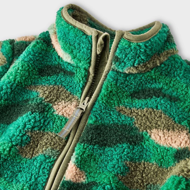 slide 3 of 7, Toddler Boys' Full Zip Fleece Jacket - Cat & Jack™ Green 3T, 1 ct