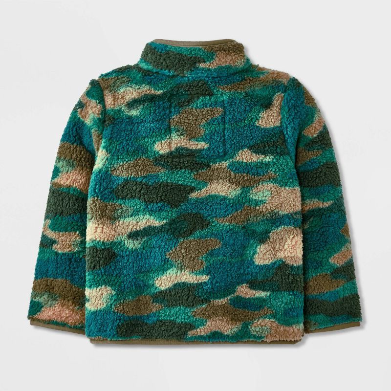 slide 5 of 7, Toddler Boys' Full Zip Fleece Jacket - Cat & Jack™ Green 4T, 1 ct