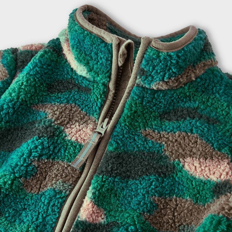 slide 6 of 7, Toddler Boys' Full Zip Fleece Jacket - Cat & Jack™ Green 5T, 1 ct