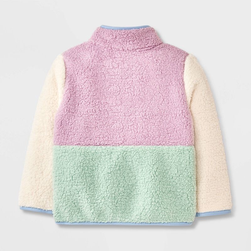 slide 4 of 4, Toddler Girls' Full Zip Fleece Jacket - Cat & Jack™ Cream 4T, 1 ct