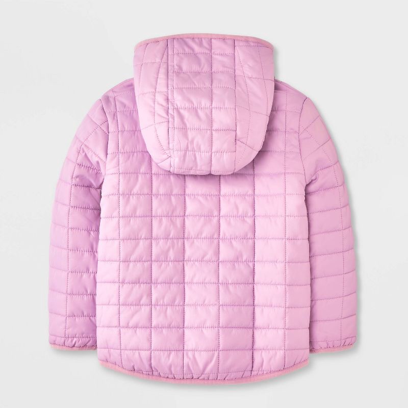slide 3 of 4, Toddler Girls' Value Hooded Puffer Jacket - Cat & Jack™ Mauve 18M, 1 ct