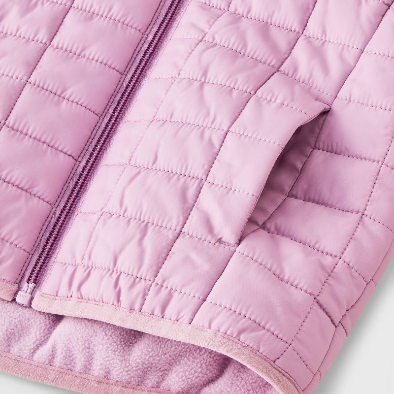 slide 2 of 4, Toddler Girls' Value Hooded Puffer Jacket - Cat & Jack™ Mauve 18M, 1 ct