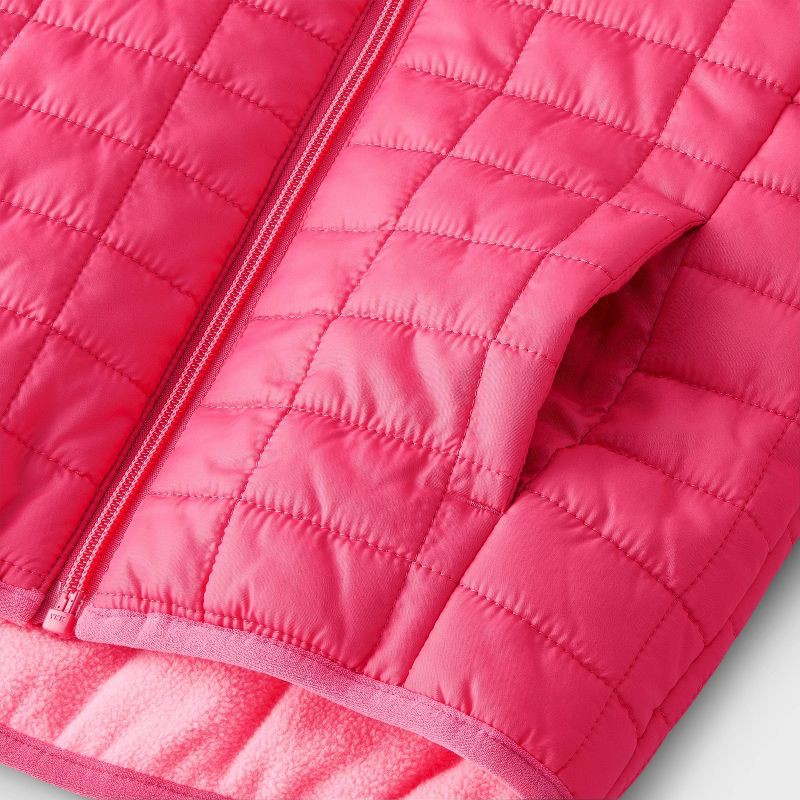 slide 4 of 4, Toddler Girls' Value Hooded Puffer Jacket - Cat & Jack™ Dark Pink 4T, 1 ct