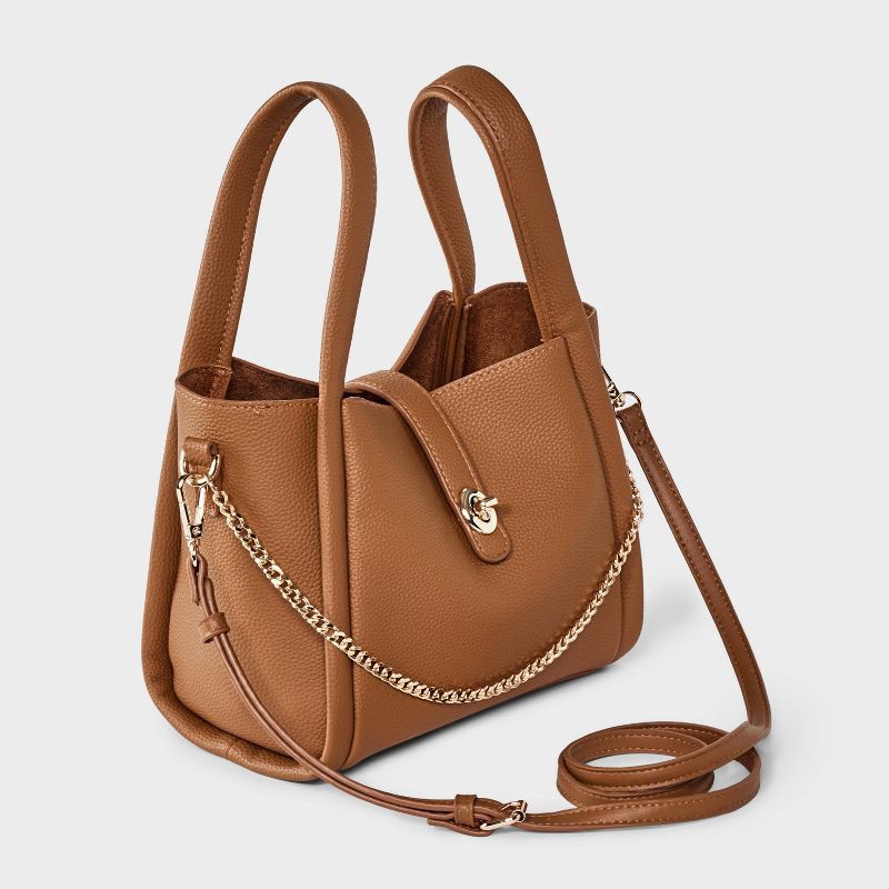slide 2 of 5, Mini Tote Crossbody Bag - A New Day™ Brown, 1 ct