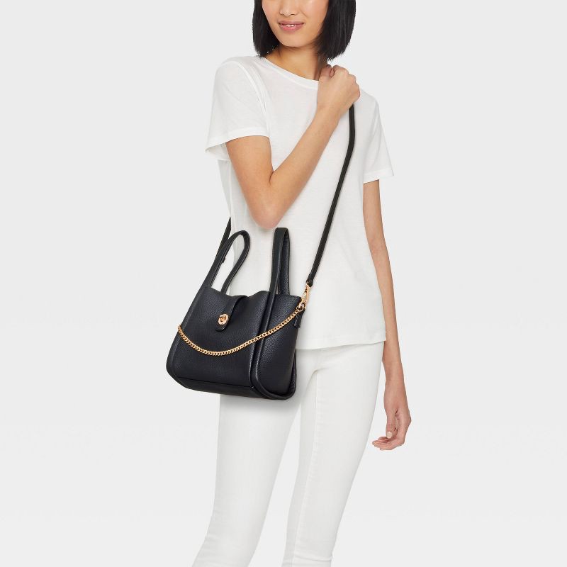 slide 2 of 5, Mini Tote Crossbody Bag - A New Day™ Black, 1 ct