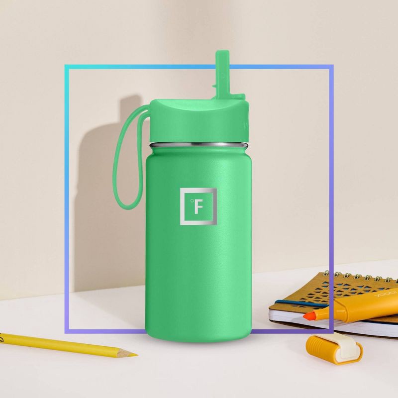 slide 5 of 6, IRON FLASK 14oz Kids' Stainless Steel Water Bottle Lucky Jade, 14 oz