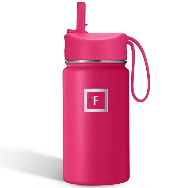 slide 1 of 6, IRON FLASK 14oz Kids' Stainless Steel Water Bottle Rad Raspberry, 14 oz