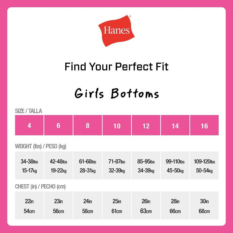 slide 5 of 5, Hanes Girls' 6pk Microfiber Hipster Underwear - 8, 6 ct