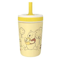 Zak Designs 12oz Winnie The Pooh Stainless Steel Vacuum Kelso Tumbler Yellow