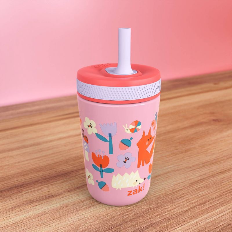 slide 4 of 5, Zak Designs 12oz Forest Fun Stainless Steel Vacuum Kelso Tumbler Pink, 12 oz