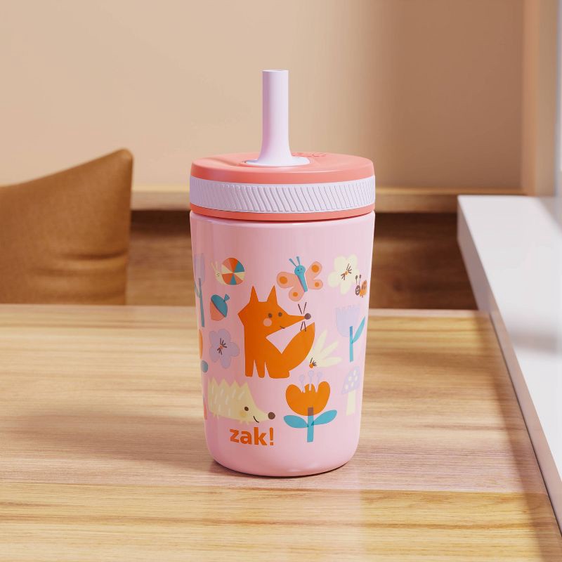 slide 5 of 5, Zak Designs 12oz Forest Fun Stainless Steel Vacuum Kelso Tumbler Pink, 12 oz