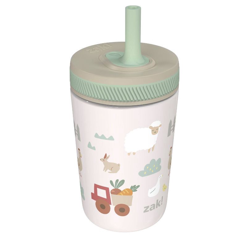 slide 3 of 5, Zak Designs 12oz Sunny Acres Stainless Steel Vacuum Kelso Tumber Off-White, 12 oz