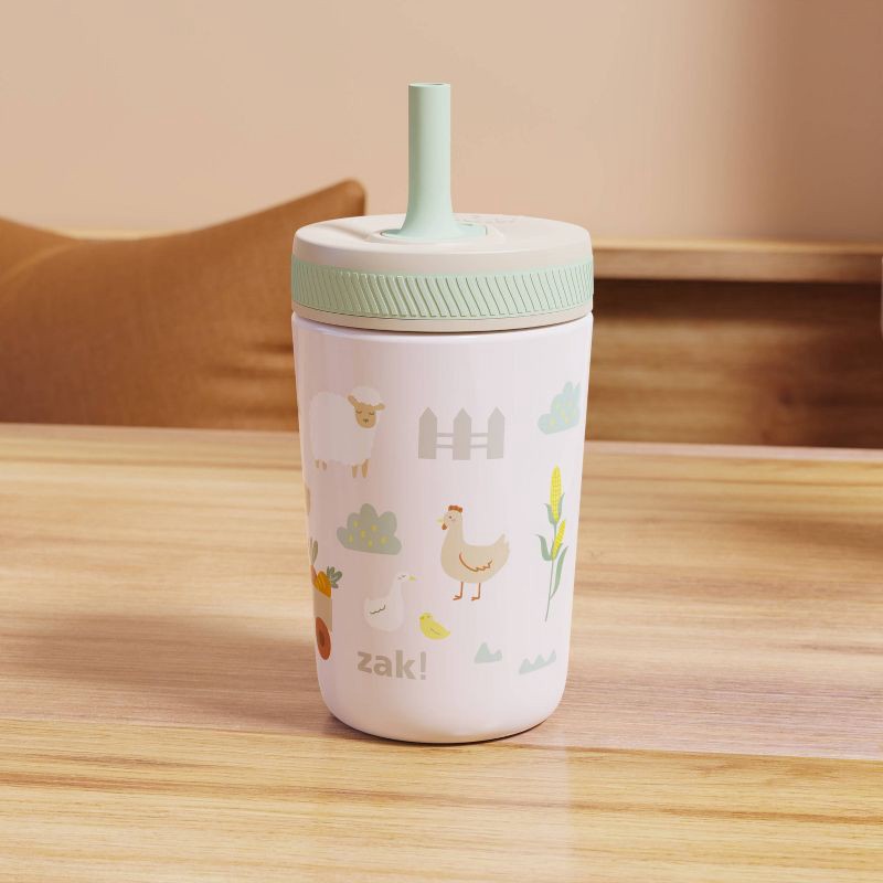 slide 4 of 5, Zak Designs 12oz Sunny Acres Stainless Steel Vacuum Kelso Tumber Off-White, 12 oz