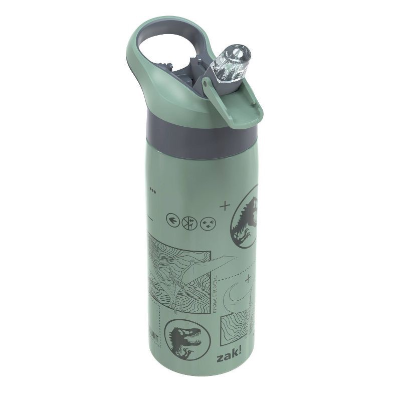 slide 4 of 6, Zak Designs 19oz Jurassic World Stainless Steel Double Wall Vacuum Riverside Water Bottle Green, 19 oz