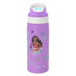 Zak Designs 19oz Princess Stainless Steel Double Wall Vacuum Riverside Water Bottle Purple