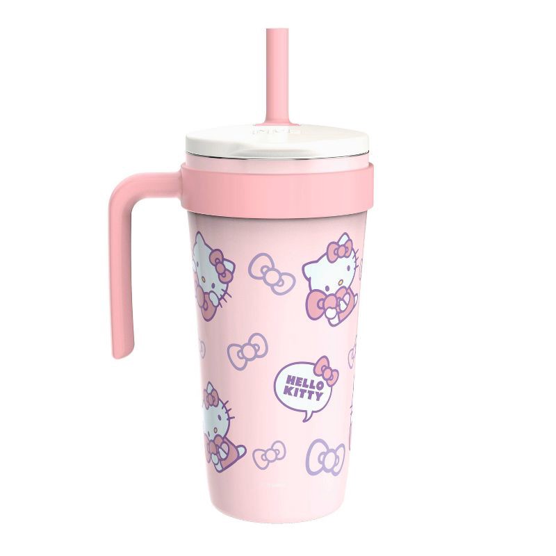 slide 2 of 5, Zak Designs 18oz Hello Kitty Stainless Steel Vacuum Fairway Straw Tumbler Pink, 18 oz
