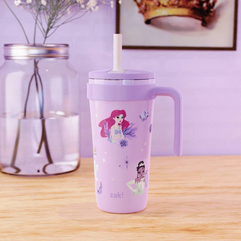 slide 4 of 5, Zak Designs 18oz Princess Stainless Steel Vacuum Fairway Straw Tumbler Purple, 18 oz