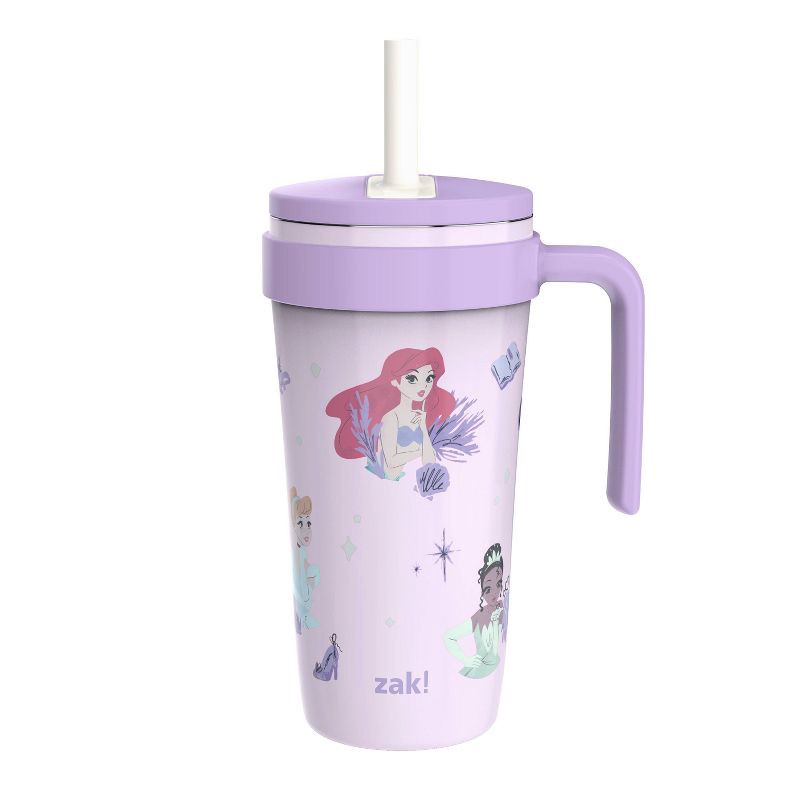 slide 1 of 5, Zak Designs 18oz Princess Stainless Steel Vacuum Fairway Straw Tumbler Purple, 18 oz