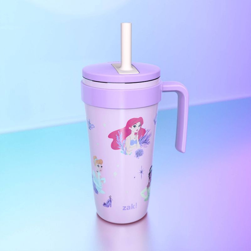 slide 5 of 5, Zak Designs 18oz Princess Stainless Steel Vacuum Fairway Straw Tumbler Purple, 18 oz