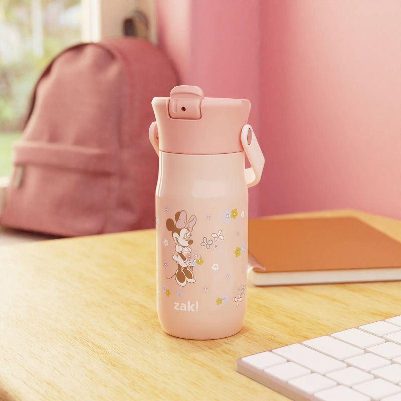 slide 5 of 6, Zak Designs 14oz Minnie Stainless Steel Vacuum Harmony Straw Water Bottle, 14 oz