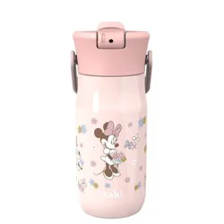 Zak Designs 14oz Minnie Stainless Steel Vacuum Harmony Straw Water Bottle