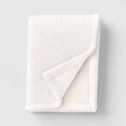 Chenille Knit Throw Blanket with Faux Shearling Reverse Ivory - Threshold™