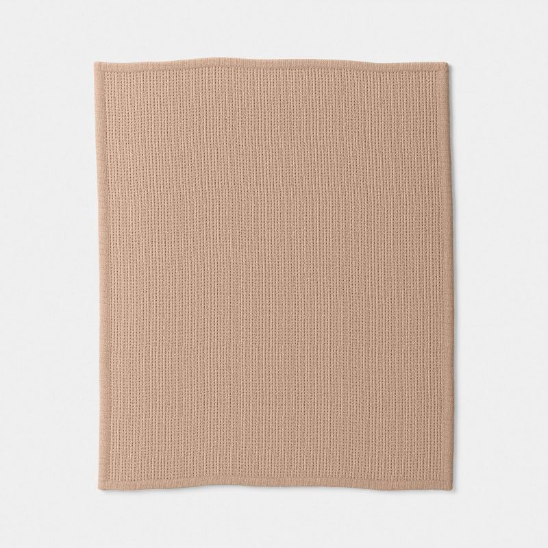 slide 3 of 5, Chenille Knit Throw Blanket with Faux Shearling Reverse Tan - Threshold™, 1 ct