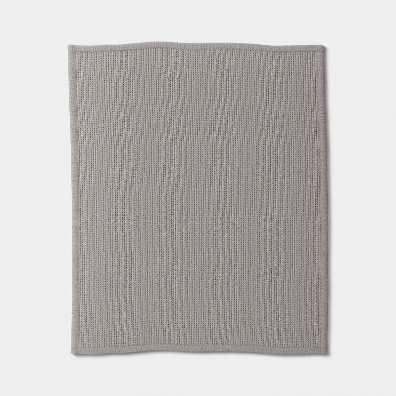 slide 3 of 5, Chenille Knit Throw Blanket with Faux Shearling Reverse Gray - Threshold™, 1 ct