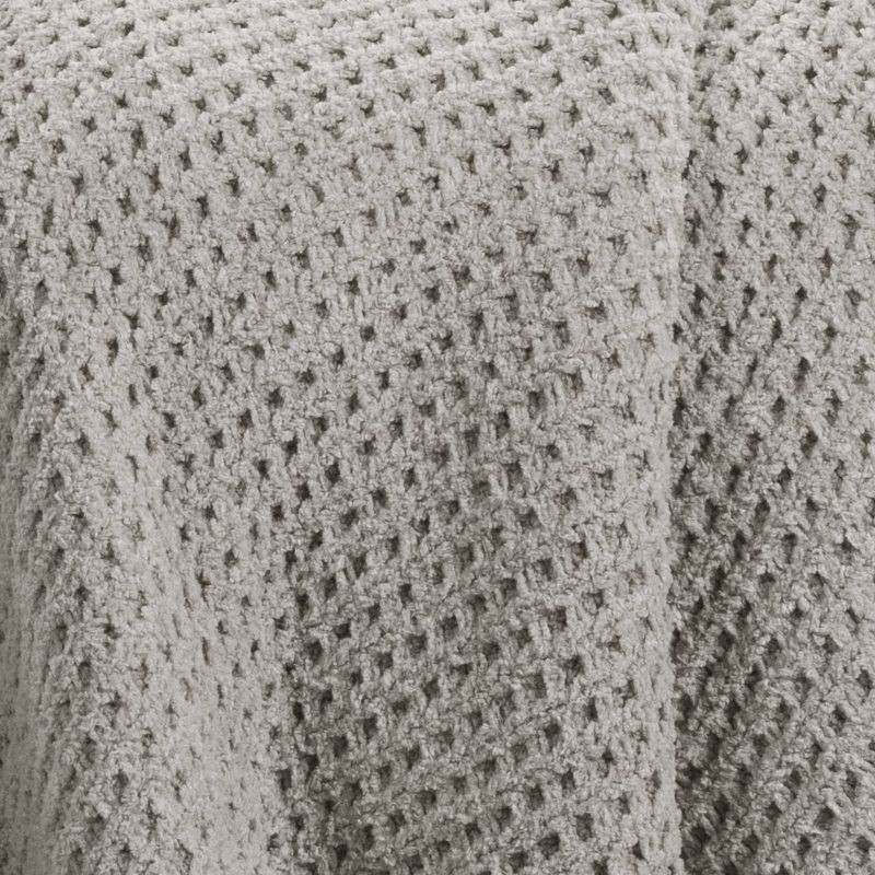 slide 5 of 5, Chenille Knit Throw Blanket with Faux Shearling Reverse Gray - Threshold™, 1 ct