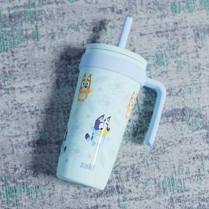 slide 4 of 5, Zak Designs 18oz Bluey Stainless Steel Vacuum Fairway Straw Tumbler Blue, 18 oz