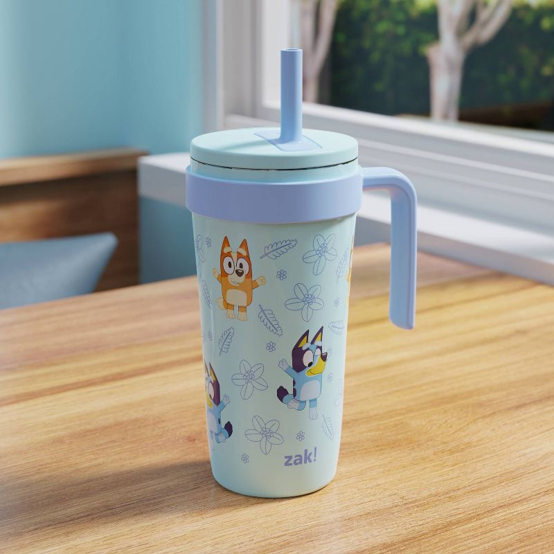 slide 5 of 5, Zak Designs 18oz Bluey Stainless Steel Vacuum Fairway Straw Tumbler Blue, 18 oz