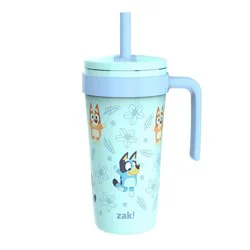 Zak Designs 18oz Bluey Stainless Steel Vacuum Fairway Straw Tumbler Blue