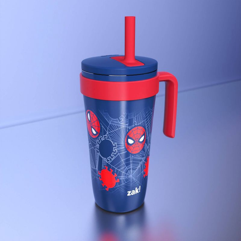 slide 5 of 5, Zak Designs 18oz Spider and Friends Stainless Steel Vacuum Fairway Straw Tumbler, 18 oz