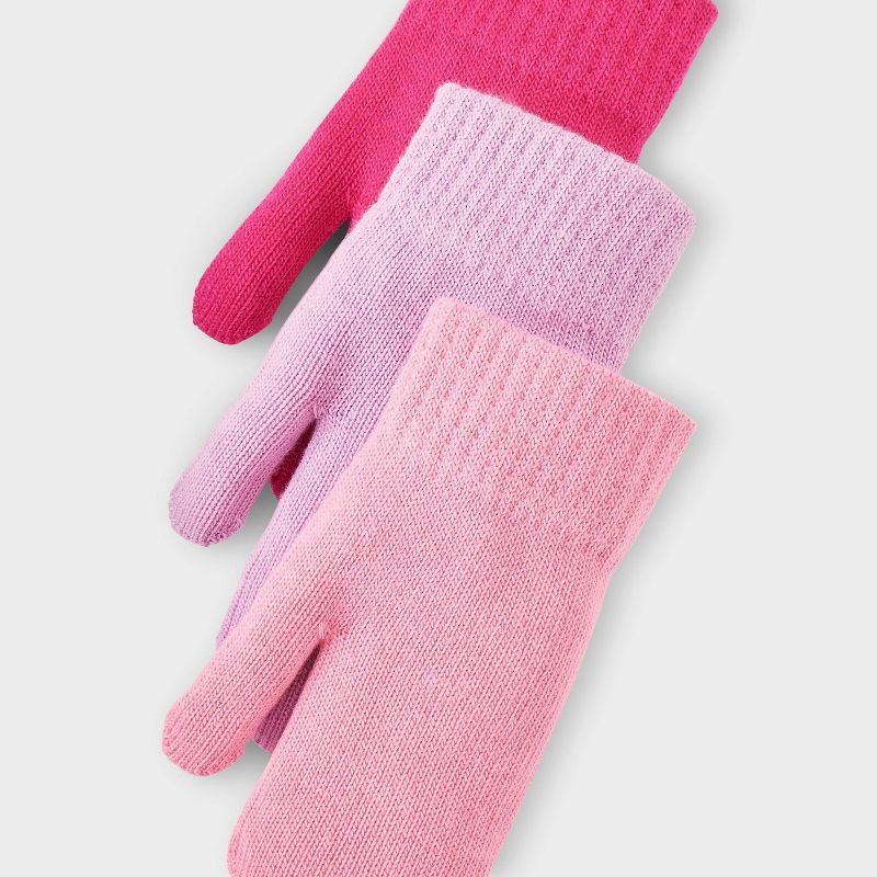 slide 2 of 3, Toddler 3pk Mitten Set - Cat & Jack™ Light Pink/ Pink/ Mauve 2T-5T, 3 ct