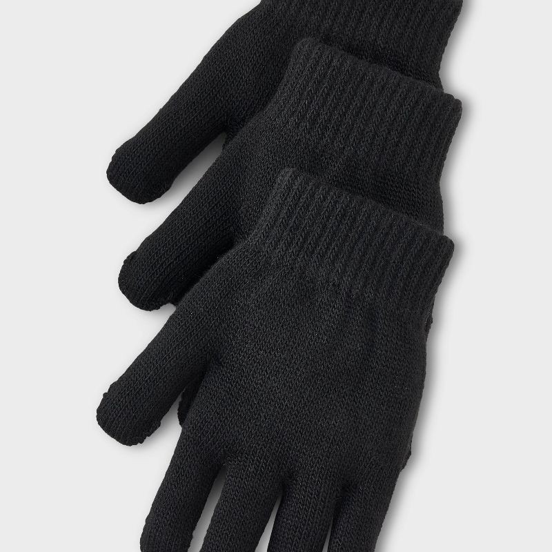 slide 2 of 3, Toddler 3pk Glove Set - Cat & Jack™ Black 2T-5T, 3 ct